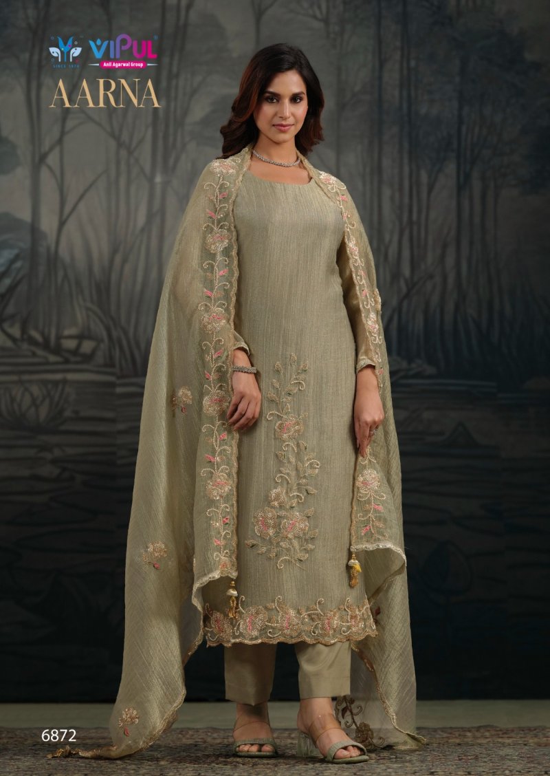 Aarna By Vipul Salsa Zari Chiffon Beads Work Salwar Suits